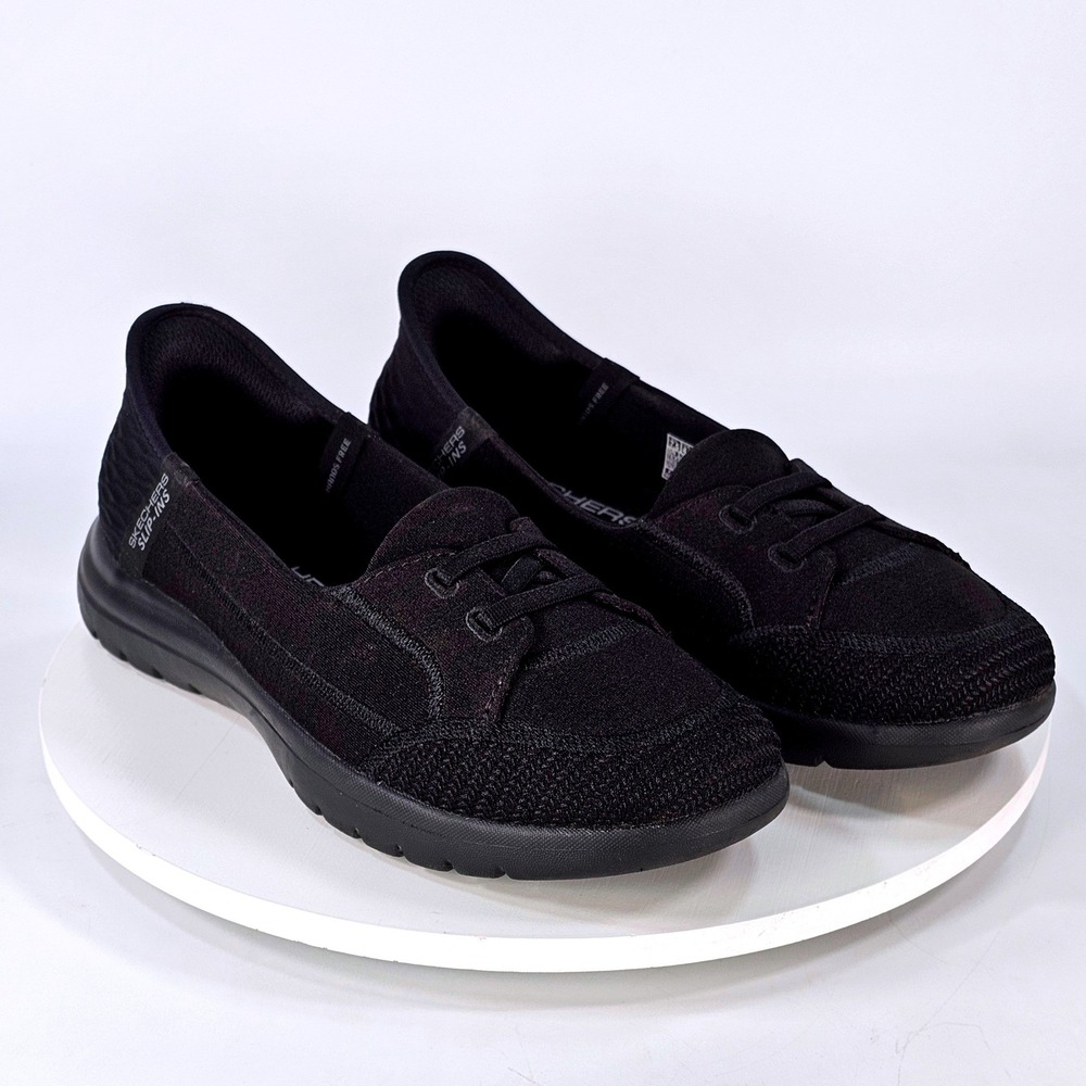 Skechers Hands Free Slip-ins On-the-GO Flex Serene Black Shoes 136543 BBK 7.5